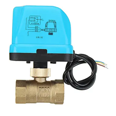 (1/2 Inch) 1/2" 3/4" 1" 1-1/4" Blue Shell Motorized Electric Brass Ball Valve Wire AC 220V Full 