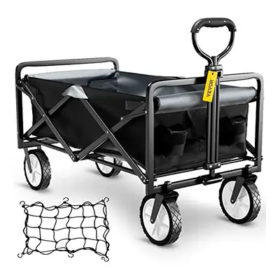 Folding Wagon Cart, lbs Load, Outdoor Utility Collapsible Wagon w/Adjustable Handle & Universal 