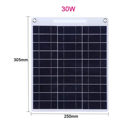 (30W) 30W Solar Panel 5V Polysilicon Flexible Portable Outdoor Waterproof Solar Cell Car Ship Ca