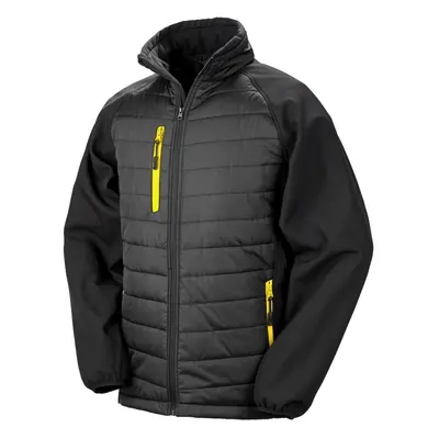 (XXL, Black/Yellow) Result Unisex Adult Compass Softshell Padded Jacket