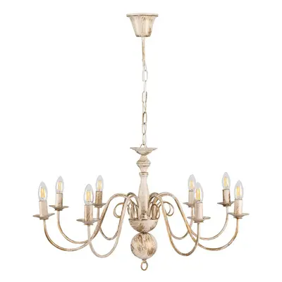 Large Retro Way Ceiling Light Chandelier Fitting in a Distressed Effect Finish - Complete with 4