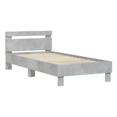 (concrete grey, x cm) vidaXL Bed Frame with Headboard Bed Base Mattress Foundation Engineered Wo