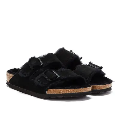 (Black, UK 7.5) Birkenstock Arizona Fur Black Sandals