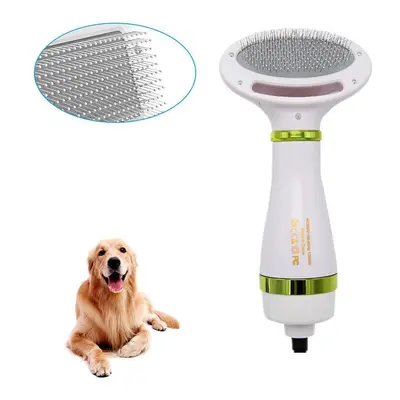 (Green, US Plug) in Dog Cat Pet Hair Dryer Comb Speed and Temperatures Adjustable with Low Noise