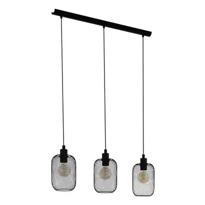 Hanging Ceiling Pendant Light Black Mesh 3x 60W E27 Kitchen Island Lamp