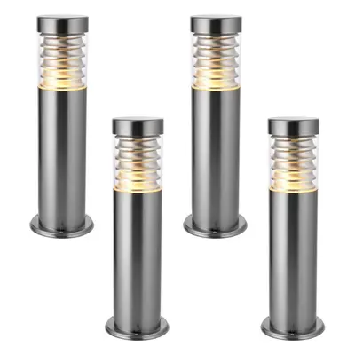 4 PACK Outdoor IP44 Bollard Light Marine Grade Steel Lamp Post Garden Patio