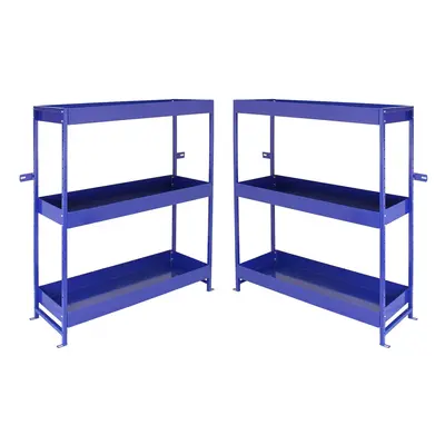 2 x Van Shelves Metal Storage Racking Steel Tool Shelving System Shelf Units