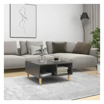 vidaXL Coffee Table High Gloss Grey Chipboard Indoor Living Room Furniture