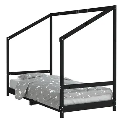 (black, x cm) vidaXL Kids Bed Frame Bedstead Wooden Bed Base Children's Bed Solid Wood Pine