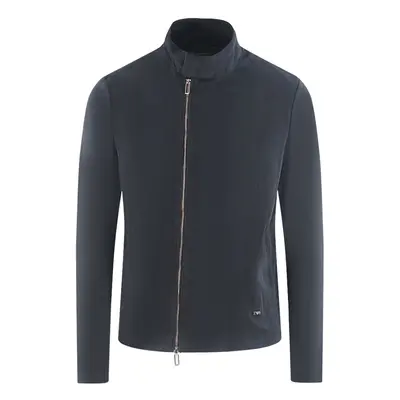 (XL) Emporio Armani Navy Blue Leather Jacket