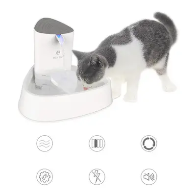 (US Plug) 1.5L Automatic Pet Water Fountain Protection Against Dry Heating Cat Drink Dispenser W