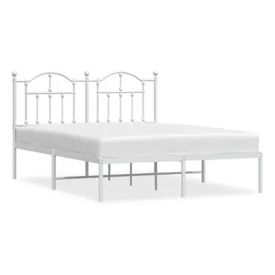 (white, x 200/with headboard) vidaXL Metal Bed Frame Bedroom Platform Bed Base Bedstead Mattress