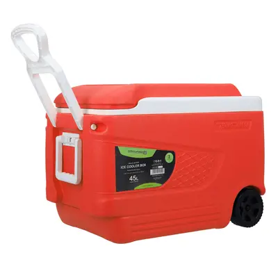 (Red) ROYALFORD Ice CoolerBox Lock Lid with Carry Handle