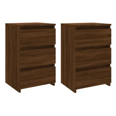 (brown oak, 2) vidaXL 1/2x Bed Cabinet Engineered Wood Side Storage Cabinet Multi Colours