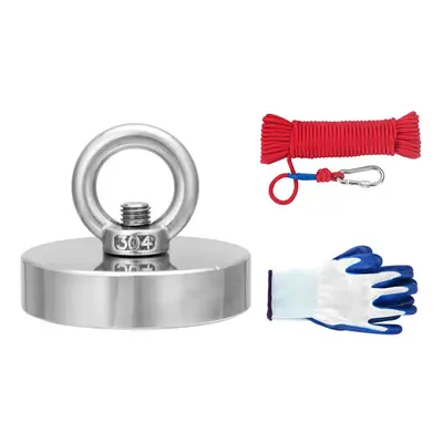 (48mm) 35-600KG Neodymium Fishing Salvage Recovery Magnet with 20M Rope and Gloves For Detecting