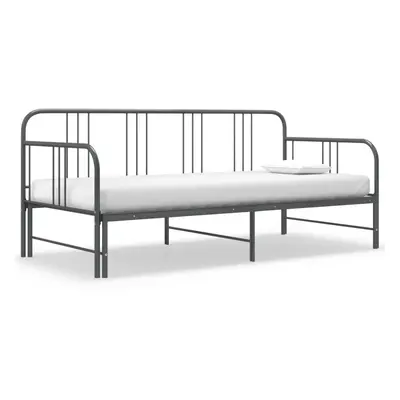 vidaXL Pull-out Sofa Bed Frame Grey Metal 90x200cm Bedroom Guest Day Bed Base