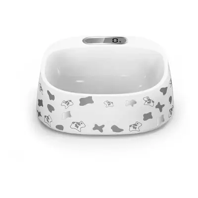 (Grey) Pet Smart Pet Fedding Bowl Autoxic Weighing Food Dog Food Bowl Digital Feeding Bowl Stand