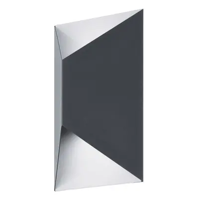 IP44 Outdoor Wall Light Anthracite & White Trapeze 2.5W Built in LED