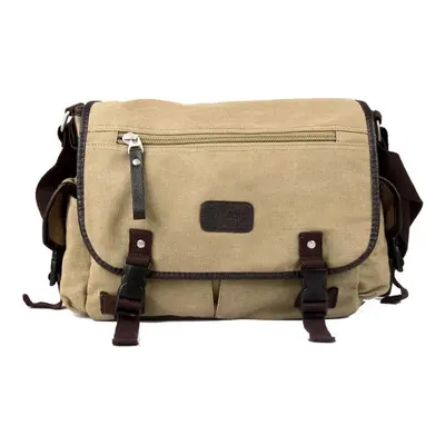 Men's Canvas Vintage Crossbody Satchel Shoulder Casual Messenger School Book Bag Camel