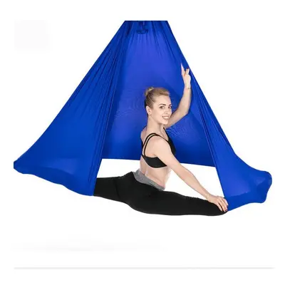 (Deep Blue) Aerial Yoga Hammock Premium Silk Swing Antigravity Belts