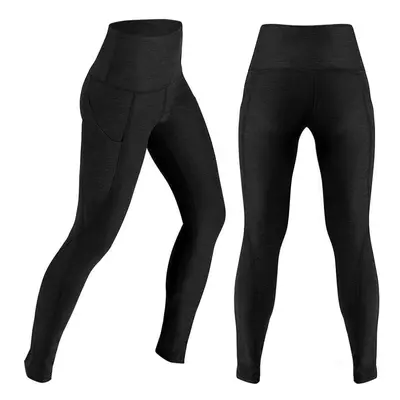 (Black, M) Women's High Waist Yoga Pants Tummy Control Workout Running Way Stretch Leggings Tigh