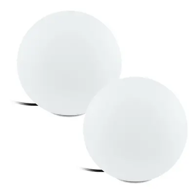 2 PACK IP65 Outdoor Garden Ball Light White Plastic 1x 40W E27 300mm Globe