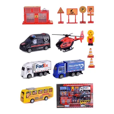 () Multiple Styles Engineering Military Aviation Sanitation Fire Truck Car Diecast Model Toy Set