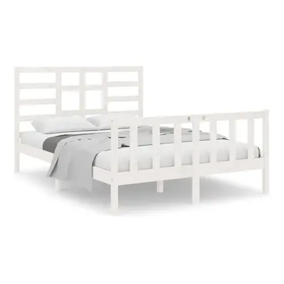 (white, x cm) vidaXL Bed Frame Bed Base Bedstead Bedroom Mattress Foundation Solid Wood