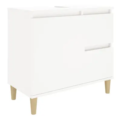 (white) vidaXL Bathroom Cabinet Cupboard Washroom Storage Cabinet Engineered Wood