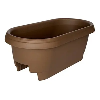 Fiskars 24 in. Chocolate Deck Rail Planter