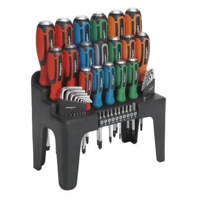 44 PACK - Hammer Through Screwdriver Hex Key & Bit Set - Strike Cap & Storage