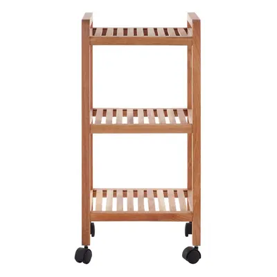 Premier Housewares Shoe Racks Storage Lightweight Three Tier Wooden Shoe Cabinet Walnut Wood Fin