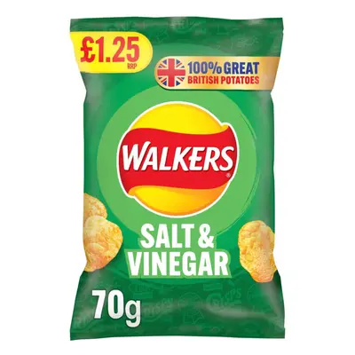 Walkers Salt & Vinegar Crisps 70g (Pack of 15)