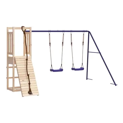 (solid pinewood) vidaXL Outdoor Playset Wooden Playground Set Kids Swing Set Solid Wood Douglas