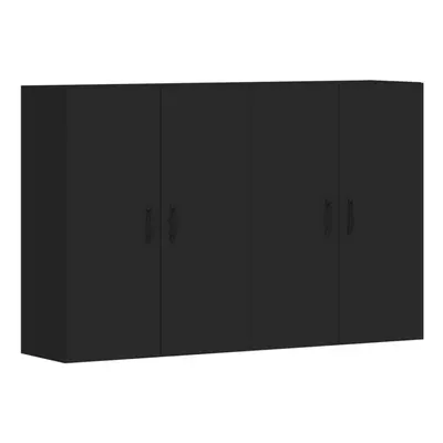 vidaXL Wall Mounted Cabinets Bathroom Cabinet pcs Black Engineered Wood