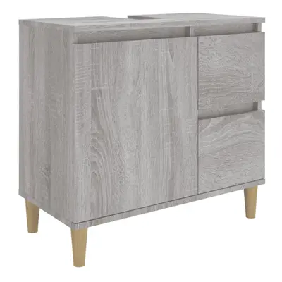 (grey sonoma) vidaXL Bathroom Cabinet Cupboard Washroom Storage Cabinet Engineered Wood