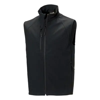 (L, Black) Russell Mens Layer Soft Shell Gilet Jacket