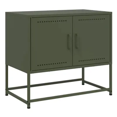 vidaXL TV Cabinet TV Stand TV Unit Entertainment Centre Olive Green Steel