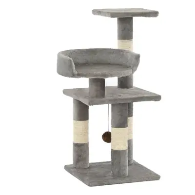 vidaXL Cat Tree with Sisal Scratching Posts 65cm Grey Kitten Furniture Tower