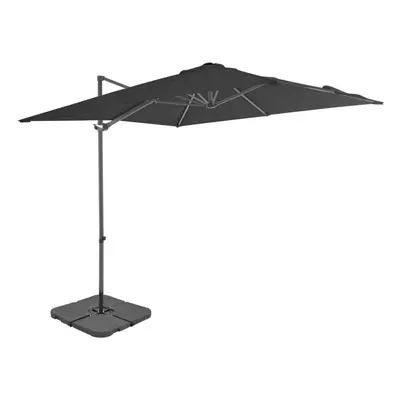 vidaXL Garden Parasol with Portable Base Sunshade Outdoor Umbrella Anthracite