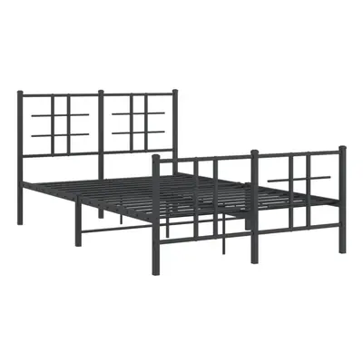 (black, x cm/with headboard & footboard) vidaXL Metal Bed Frame with Headboard Home Bed Base Bed