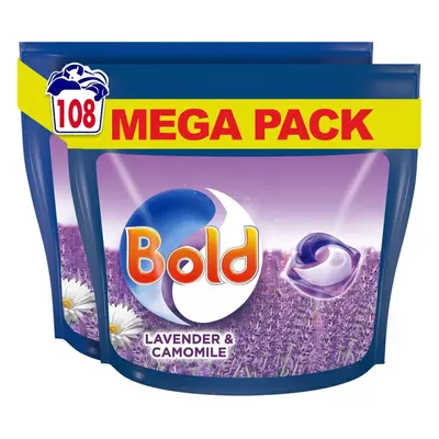 Bold All-in-1 PODS Washing Liquid Laundry Detergent Tablets/Capsules, Washes (54 x 2), Stain Rem