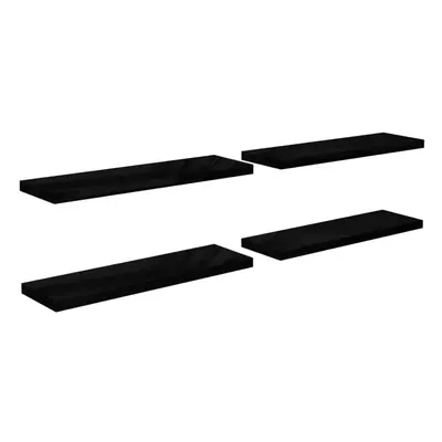 vidaXL 4x Floating Wall Shelves High Gloss Black 120x23.5x3.8 cm MDF Display