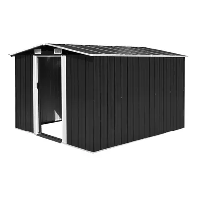 vidaXL Garden Shed 257x298x178cm Metal Anthracite Tool Storage House Cabin