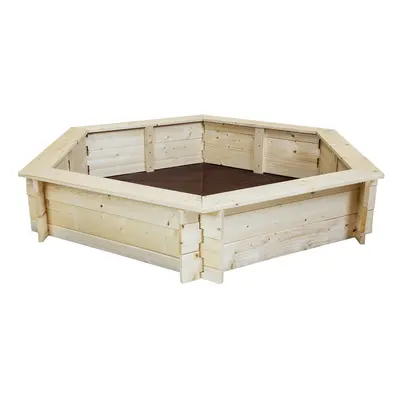 Charles Bentley Kids Children Outdoor Hexagonal FSC Wood Sand Pit Box Play