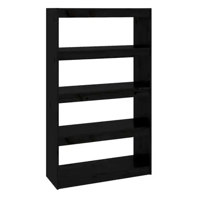 vidaXL Solid Wood Pine Book Cabinet/Room Divider Black Wooden Room Partition