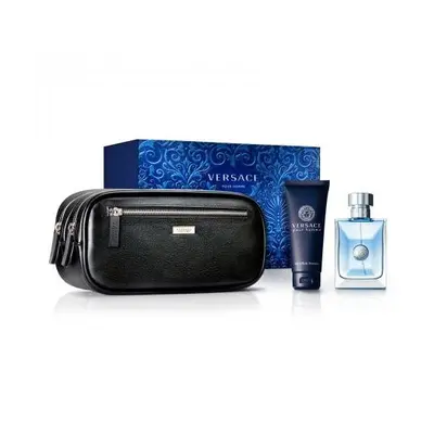 Versace Pour Homme Pcs Set: 3.4 Edt Sp + 3.4 Shower Gel + Toiletry Bag