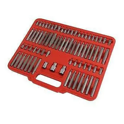 75pc Hex, Ribe, Spline, Star Bit Socket Set 1/2" and 3/8" Adaptor Neilsen CT3750