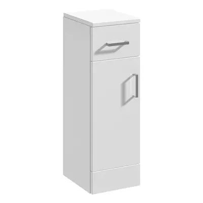 Floor Standing Bathroom Cupboard - 250mm - Gloss White