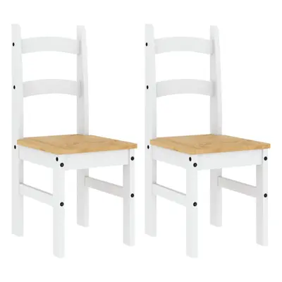 vidaXL Dining Chairs Dining Room Kitchen Chair pcs White Solid Wood Pine